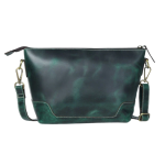 Deep Green Leather Shoulder Crossbody Bag
