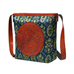Boho Leather Crossbody Bag – Handcrafted Indigo & Brown Design - Image 2
