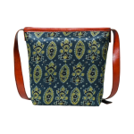 Boho Leather Crossbody Bag – Handcrafted Indigo & Brown Design - Image 3